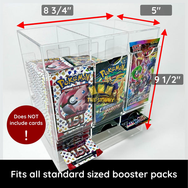 3 Slot Booster Pack Dispenser Card Storage Acrylic Booster Box for Trading Card