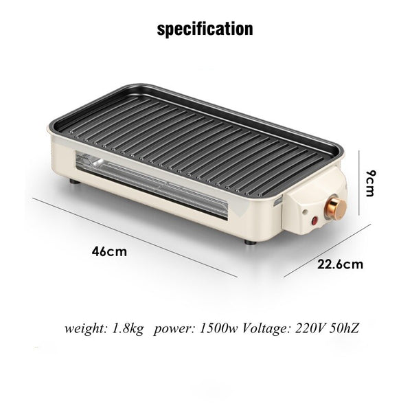 Electric BBQ Grill 2 Tier Smokeless Barbecue Pan Stove with Grill Plate & Trays