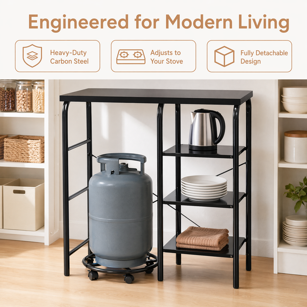 Gas Stove Cooking Table 3-Tier Kitchen Storage Rack Dish Organizer Detachable