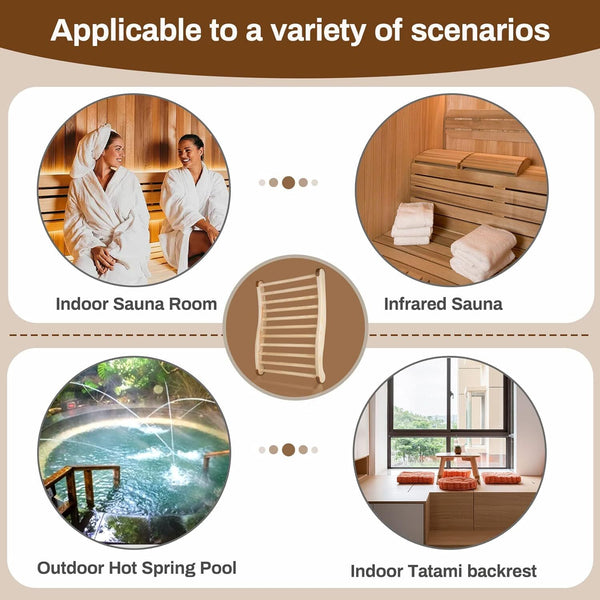 Wooden Sauna Backrest Sauna Accessories  Slip-Resistant Infrared Sauna Chair