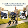 Twins Stroller Pram Tricycle Baby Double Seat Tandem Kids Toddler Ride-On Toy