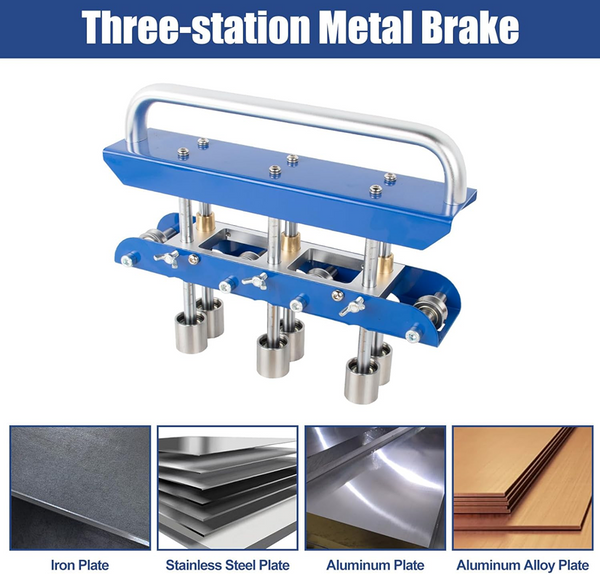 Three-Station Edge Roller Bender 0-90° Bending Angle Bending Metal Roofing Tool