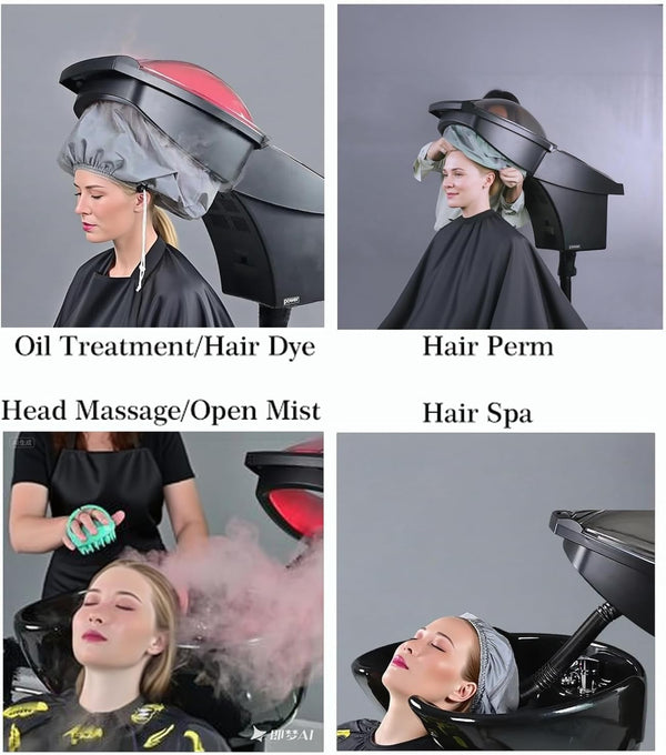 4-in-1 Hair Steamer Spa Salon Micro Mist Hot Cold Fog Hair Care Machine w/ Timer