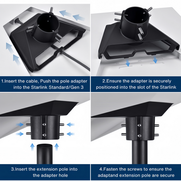 Stainless Steel Pivot Roof Mount Kit Heavy Duty Roof & Wall 180° Adjustable Pole