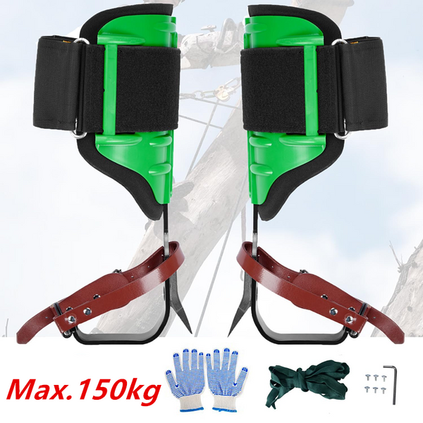 Nisorpa Adjustable Tree Climbing Spikes Set with Protectors and 150kg Capacity