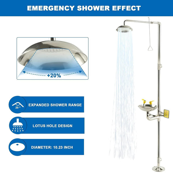 2 In 1 Emergency Eye Wash Shower Station Combination Washer Station First Aid