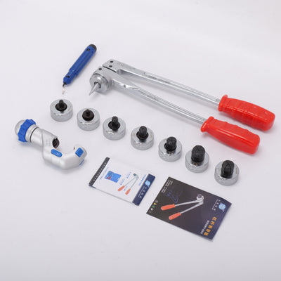 HVAC Hydraulic Copper Tube Expander Kit Plumbing Swaging Tool Set with 7 Heads