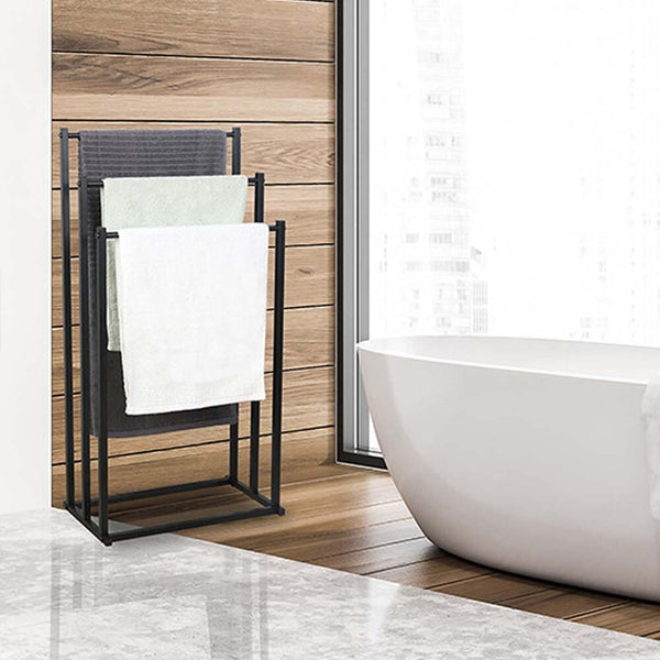 Metal Towel Rack Bathroom Freestanding Drying Shelf Storage Shower Caddy Rack