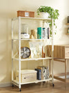 4Tier Folding Shelf with Wheel Storage Rack Cart for Kitchen Pantry Laundry Room