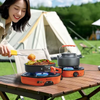 Outdoor Camping Portable Gas Stove Adjustable 2 Burners Foldable With Carry Bag