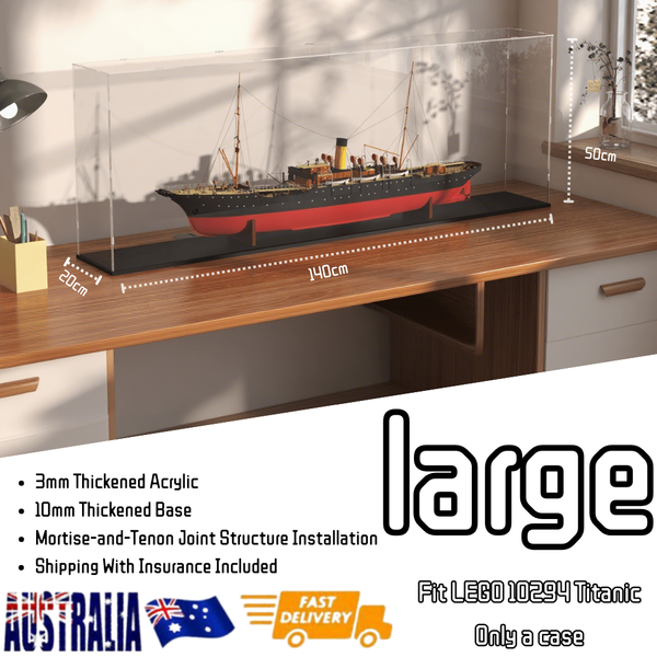 Large!!!  Acrylic Display Case for Lego Titanic 10294 Dustproof Self-Install Box