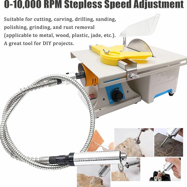 750W Gem Polishing Grinding Machine 5in1 Jewelry Lapidary Saw for Cutting Rocks