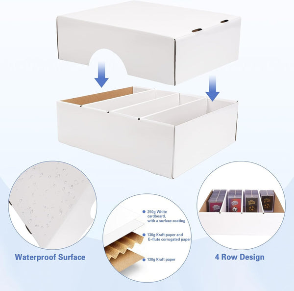 2x 3200ct Trading Card Storage Box Cardboard Hold Up to 3200 Count Card With Lid
