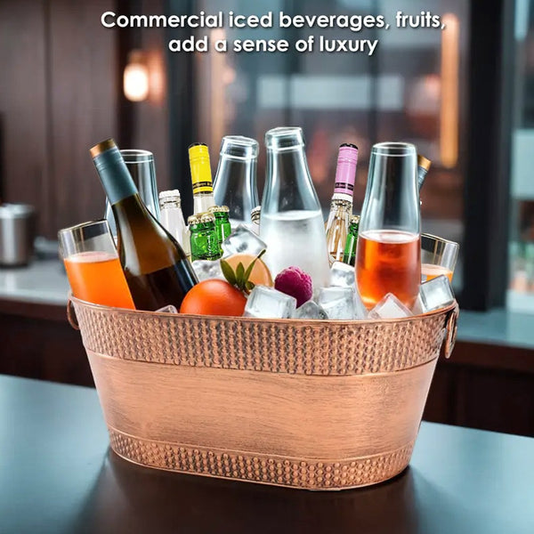 2pcs Beverage Tub Wine Champagne Bucket Cooler Drinks Cooler Vintage Copper AU
