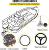 14FT Boat Steering Kit 3/4" Standard Tapered Shaft for Yachts Fishing Boats
