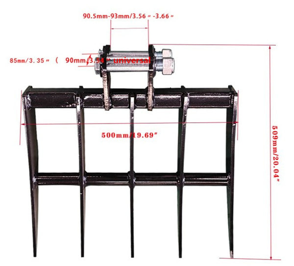 Diggers Metal Backhoe Rake Mini Excavator Attachment Rake  For Land Clearing AU