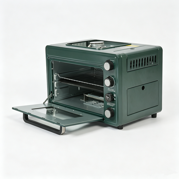 2-in-1 Outdoor Oven Portable Camping Cooking Stove Butane Canister Compatible