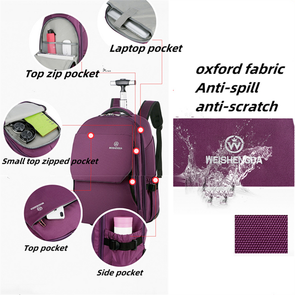 19'' Wheeled Rolling Backpack for Men Women Business Laptop Travel Bag AU