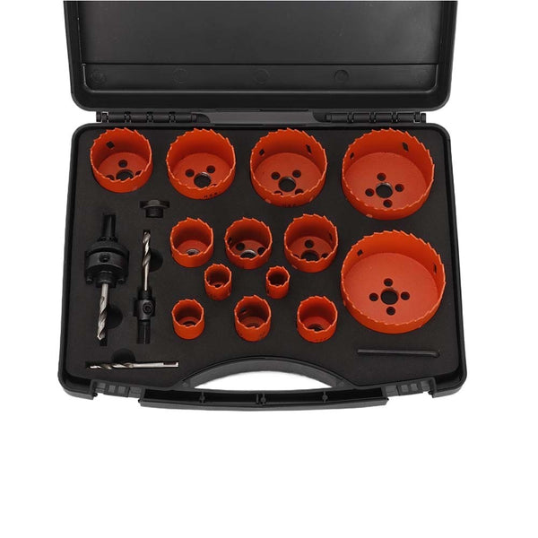 19pcs Bi-Metal Hole Saw Kit + Pipe & Tube Notcher with 0 to 60° Adjustable Angle