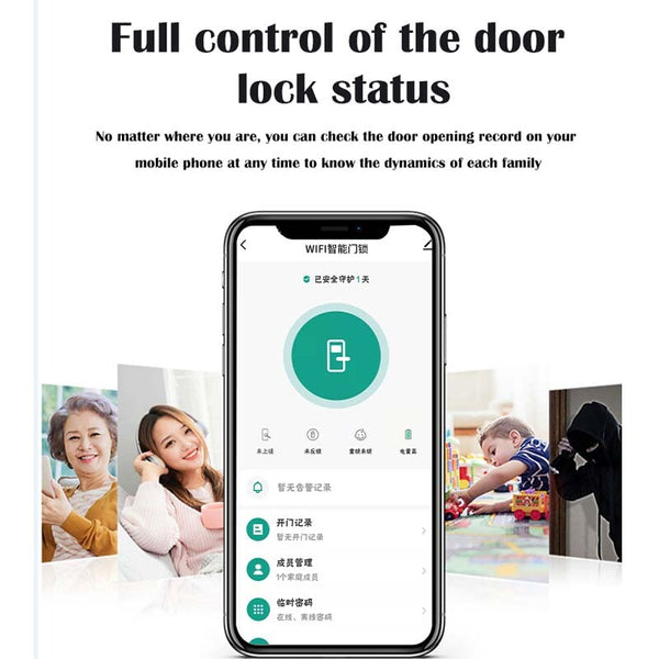 Smart Door Lock 3D Face Recognition w/ Video Doorbell Camera WiFi Fingerprint
