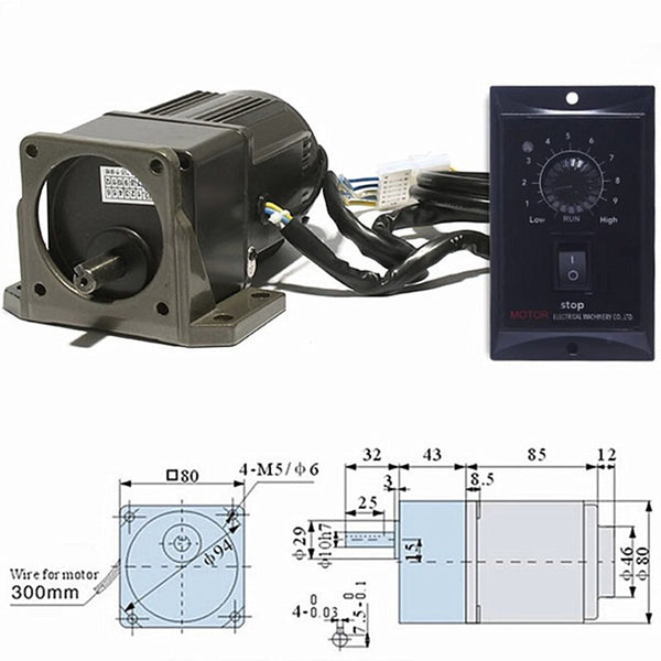 220V AC Gear Motor Variable Speed Controller Electric Motor Speed Controller