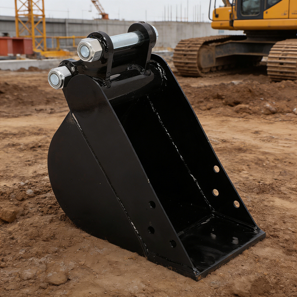 200mm Narrow Digging Bucket Mini Excavator Bucket Metal Trenching Digger w/ Pins
