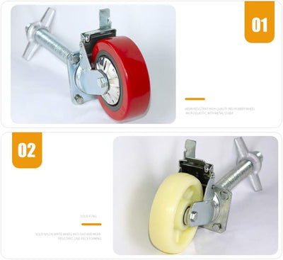 4 Pack Heavy Duty 6" Scaffolding Caster Wheels with Double Brakes 360° rotation