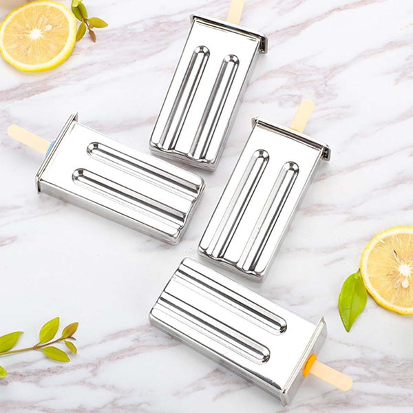 6pcs/10pcs Popsicle Molds Ice Lolly Mould Stainless Steel Ice Cream Holder Maker