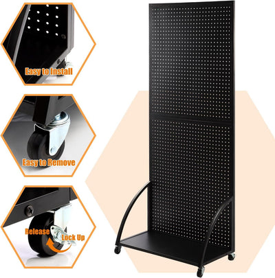 Mobile Pegboard Display Stand with 20 Hooks Jewelry Retail Pegboard Racks AU