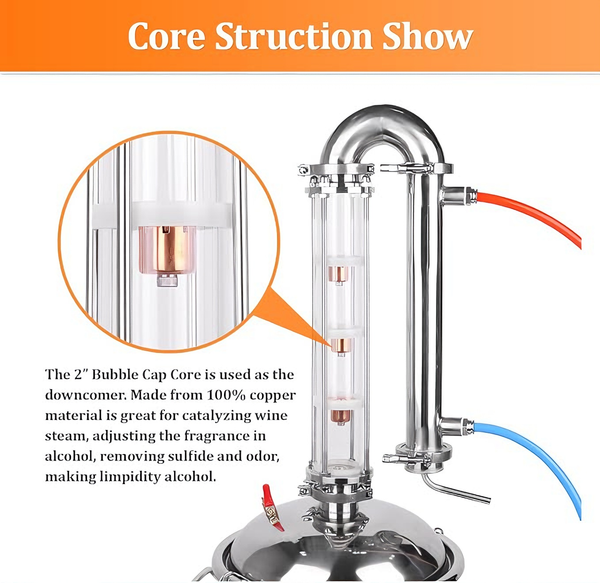 50L Premium Alcohol Distiller Stainless Steel Still Wine Making Kit Home Brewing