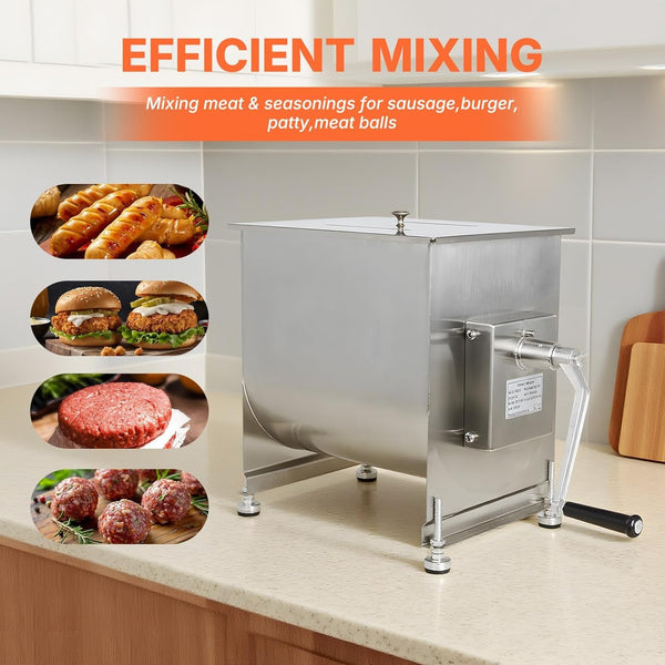 44lbs Manual Meat Mixer Meat Blender Grinding Machine Stainless Steel w/Lid AU