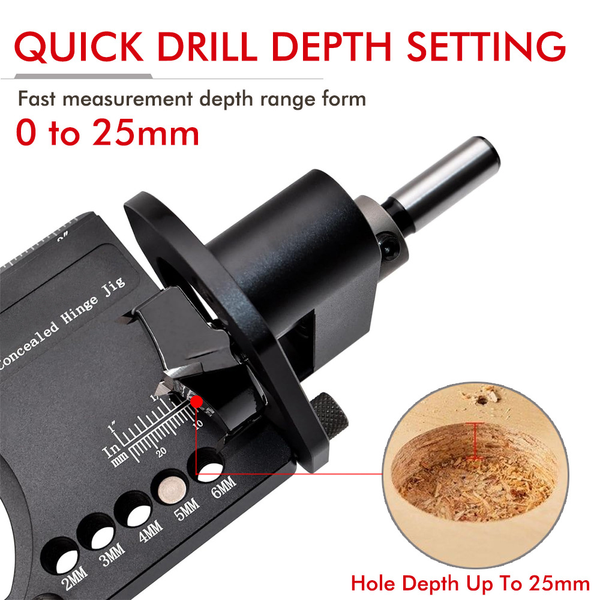 35mm Concealed Door Hinge Jig Cabinet Hinge Hole Drilling Jig & Quick Clamp