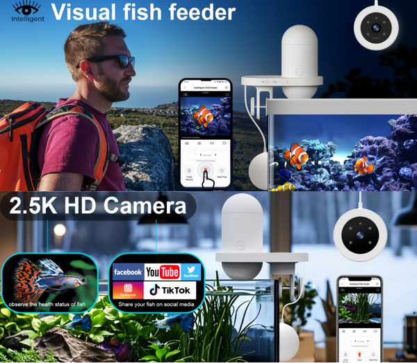 Automatic Fish Food Feeder Smart HD Camera Phone Control Tank Pond Dispenser