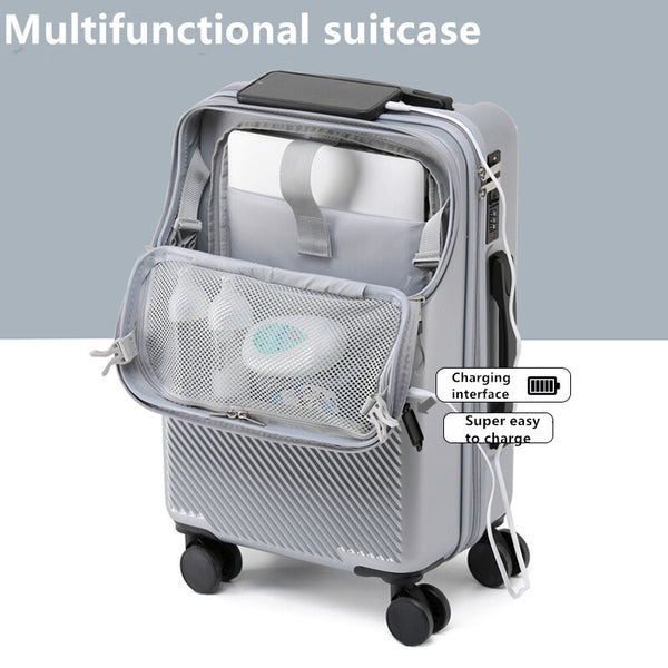 Carry-On Suitcase with USB Charging Port TSA Lock Universal Wheel Travel Luggage