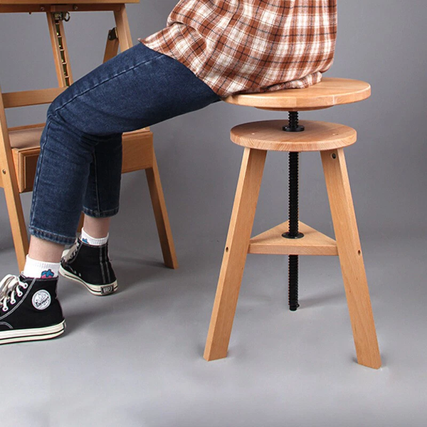 Wall Mounted Folding Desk/ Wooden Drawing Stool Wobble Stool Height Adjust Chair