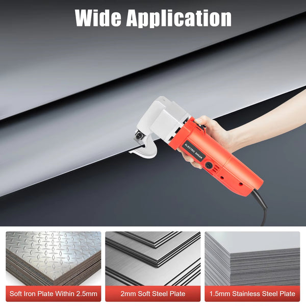 Electric Nibbler 2.5mm Sheet Metal Shear 500W Hand-held Scissor Cutter 2000r/min