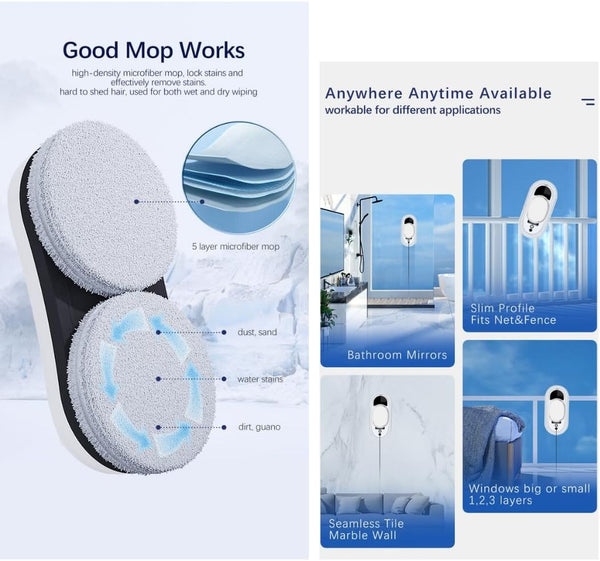 Window Cleaning Robot 5600pa Suction Smart Glass Cleaner Robot Window Washer AU