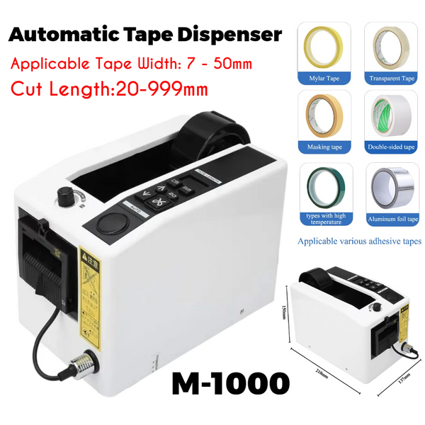 M-1000 Automatic Tape Dispenser 7-50mm Tape Adhesive Cutter Packing Machine 18W