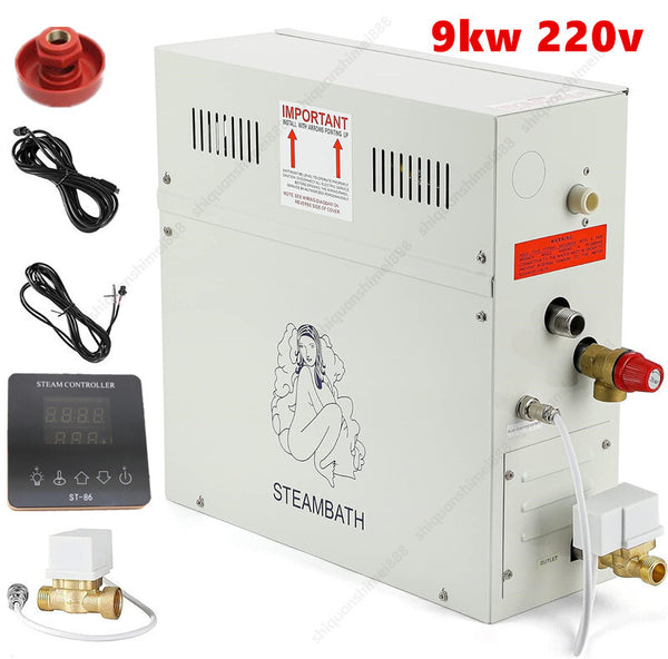 9KW Steam Generator Machine Auto Drain Sauna Bath Shower Heating for Space 9m³