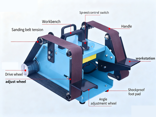 Double Belt Sander Machine Electric Polishing Grinding Tool Bench Grinder Kit