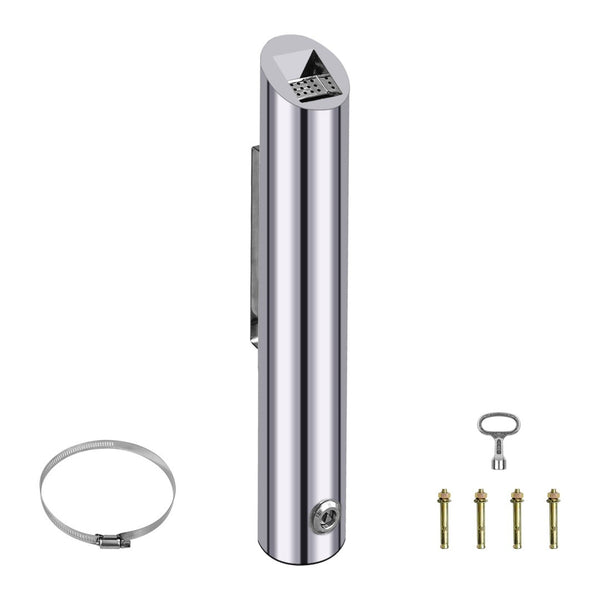 Wall Mounted Ashtray Stainless Steel Commercial 1.8L Outdoor Cylinder Ash Bin AU