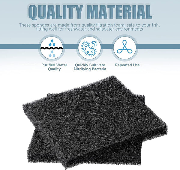 50x50x2cm Black Fish Tank Aquarium Filter Sponge Foam Pad Filtration Cotton