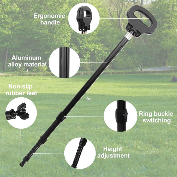 Hiking Trekking Poles Walking Stick With Seat Anti Shock Adjustable Camping Cane