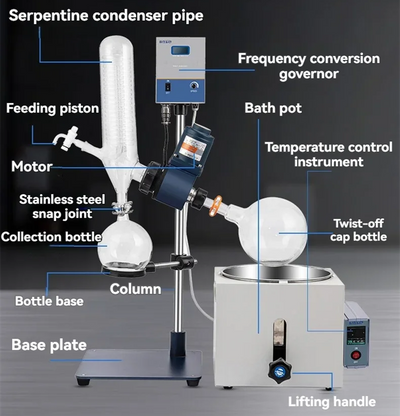2L Rotary Evaporator Rotavapor Lab Machine Manual Auto Lifting Experimental Tool