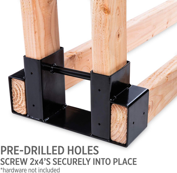 2x Sturdy Firewood Log Storage Rack Bracket Kit Adjustable length Indoor/Outdoor