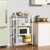 4Tier Folding Shelf with Wheel Storage Rack Cart for Kitchen Pantry Laundry Room