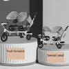 Twins Stroller Pram Tricycle Baby Double Seat Tandem Kids Toddler Ride-On Toy