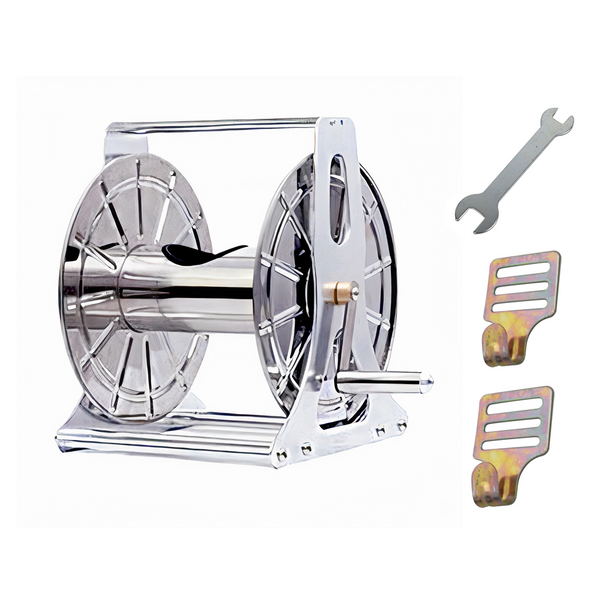 1/2'' X 60M Water Hose Reel Rack Stainless Steel Portable Pipe Holder Storage AU