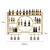 3-Tier Metal Wine Rack w/LED Light Wine Bottle Shelf For Home Bar Display 1.2m