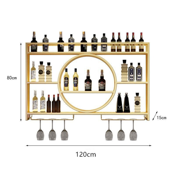 3-Tier Metal Wine Rack w/LED Light Wine Bottle Shelf For Home Bar Display 1.2m
